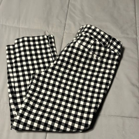 COPY - Loft black and white checker cropped pants - Picture 1 of 5
